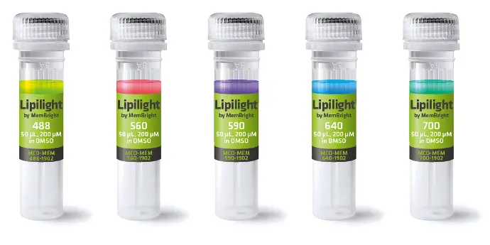Lipilight vials with colors